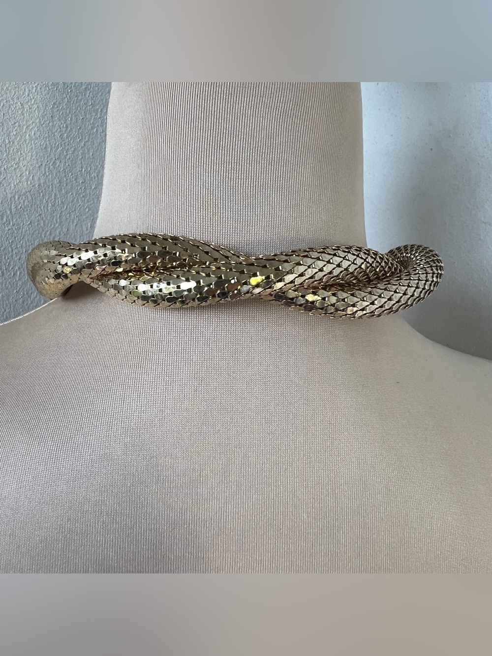 Whiting & Davis Vintage Mesh Snake Belt Necklace Lariat Serpent Signed 46” - Picture 6 of 16